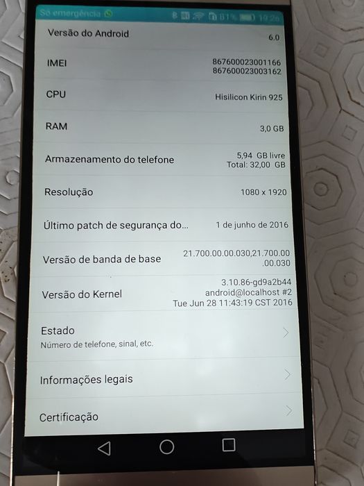 Telemóvel Huawei MT7-TL10