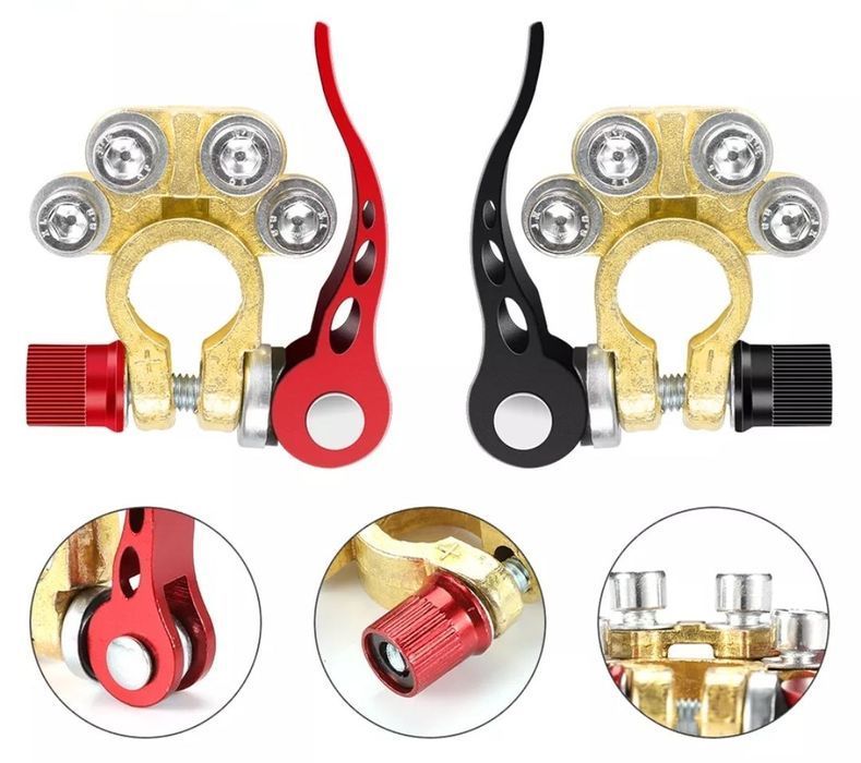 Terminais Bateria 12V Universal - Aperto Rápido + terminais