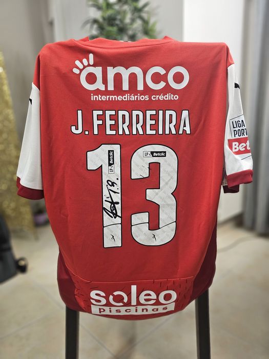 SC. Braga Camisola oficial Joao Ferreira 13# usada e assinada - CERTIF