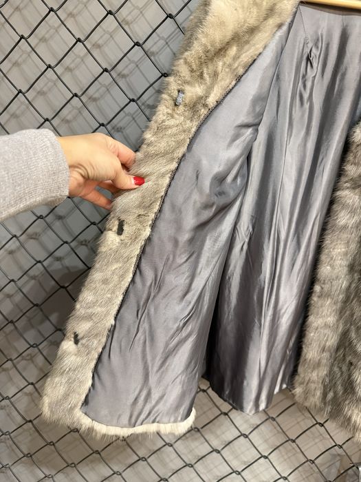 Kurtka futro naturalne z szarej norki, srebrna norka