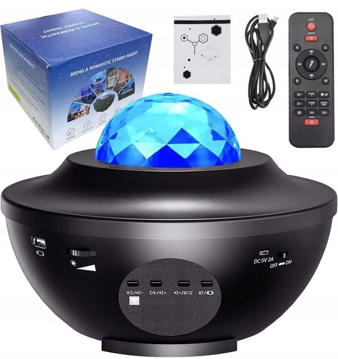 Lampka projektor gwiazd z głośnikiem i pilotem bl-xk01 bluetooth