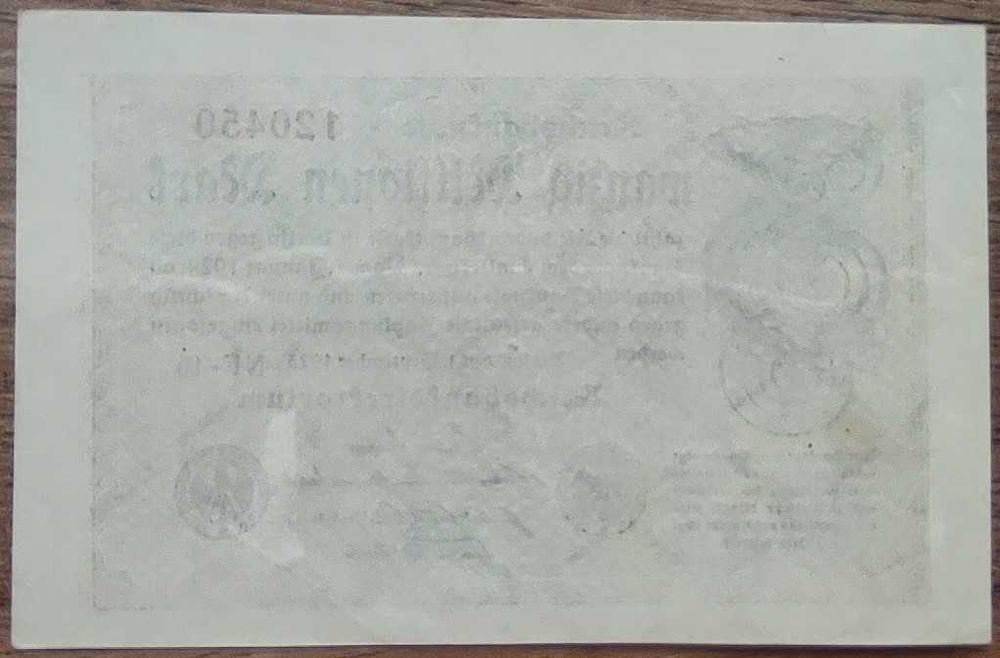 Banknot Niemcy 20 millionen mark 1923r. - stan I