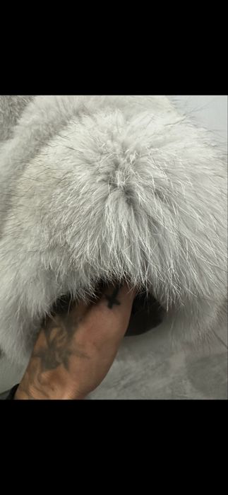 Futro szare naturalne roz S-M piekne