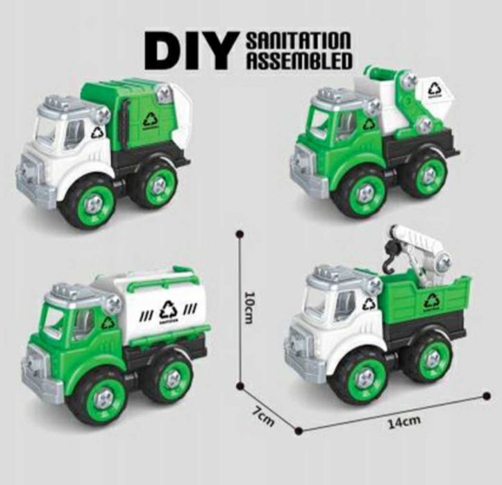 Auto samochodzik 4sztuki Zestaw aut specjalnych kreatywne konstrukcyjn