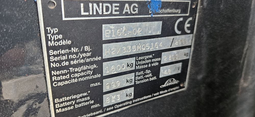 Wózek Widłowy Linde E16C-02 48V 4,4 m