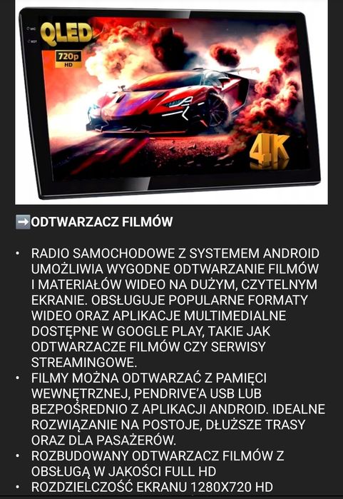 Markowe radio android  PROJACK  A600  6/128 GB - cena sklepowa 1499 zł