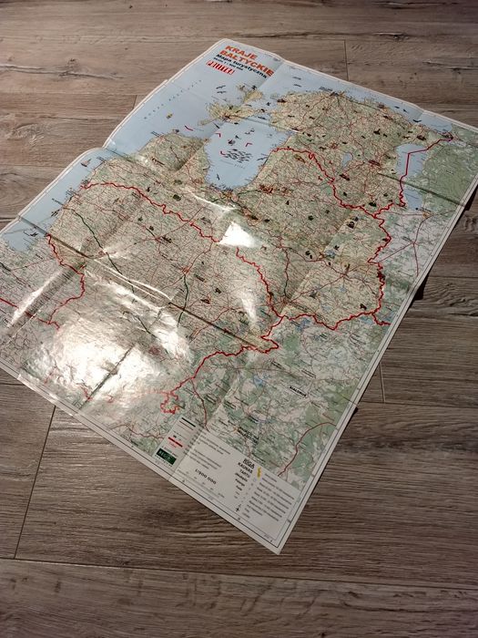 Mapa turystyczno - samochodowa Litwa, Łotwa, Estonia