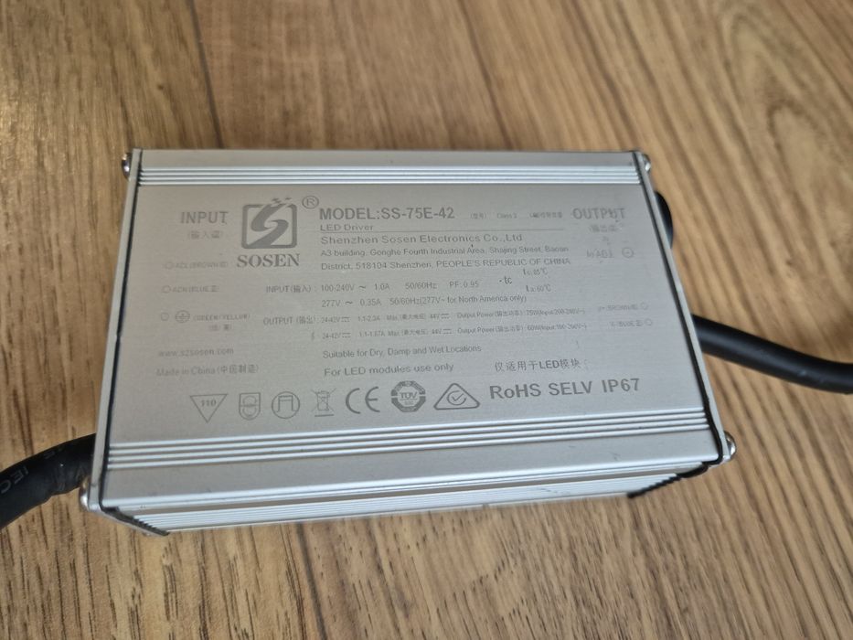 Sterownik LED 75W SOSEN  bardzo dobra jakość