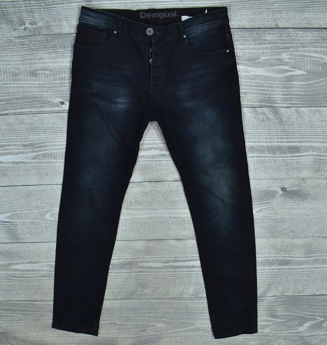 Desigual Męskie Spodnie Jeansowe Slim W32 L34