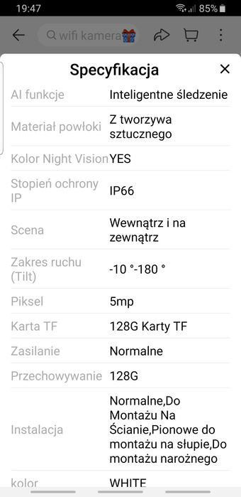 Kamera Wew. 5MP Wifi 2.4 i 5 GH 10xZoom Nightvision+karta SD 32GB 4K