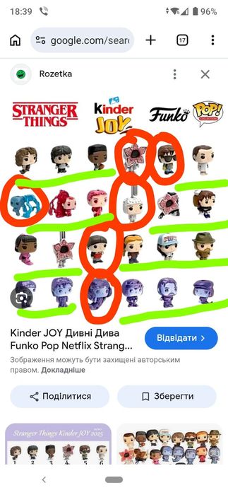 Кіндер дивні дива  фігурки, Kinder joy stranger things