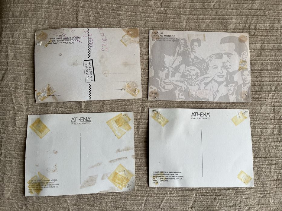 Postais antigos da Marilin Monrroe