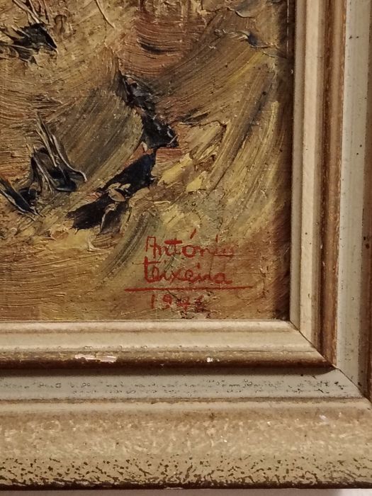 Pintura a óleo em platex anos 40