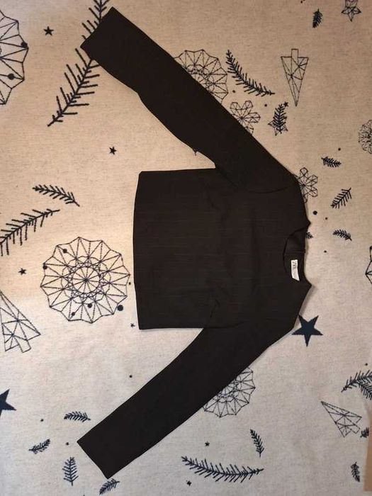 ZARA bluzka czarna w białe paski XS