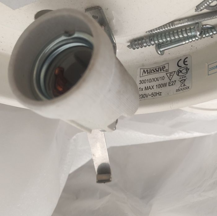 Iluminação de teto, vidro 30x30 cm