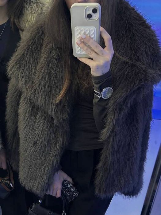 еко шуба коричнева шоколадна