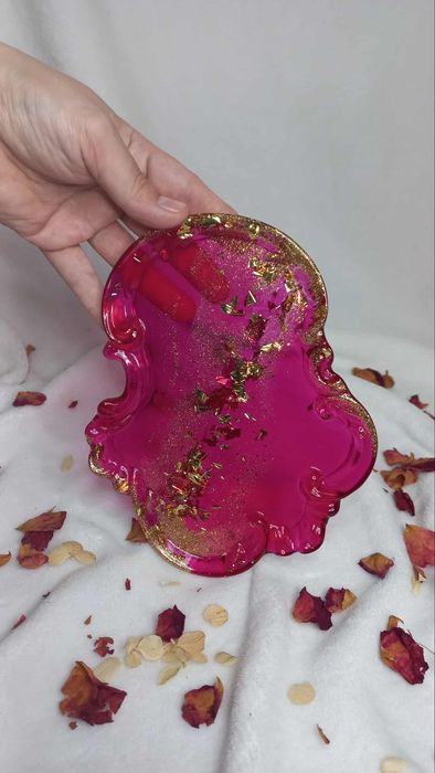 Rękodzieło zestaw na biżuterię z żywicy epoksydowej handmade karmazyno