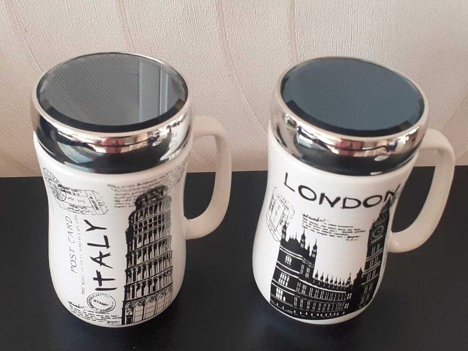 Оригинальные керамические чашки с крышками