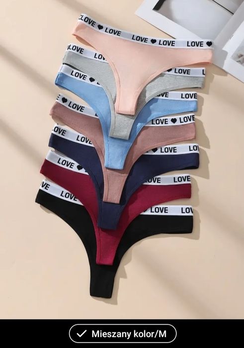 Stringi damskie z nadrukiem Love