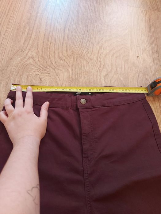 bordowe jeansy xl 42 sinsay bordo jeans rurki