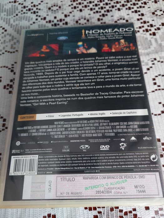 Rapariga com brincos de pérola dvd