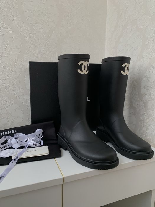 Гумові чоботи Chanel резиновые сапоги шанель chanel люкс