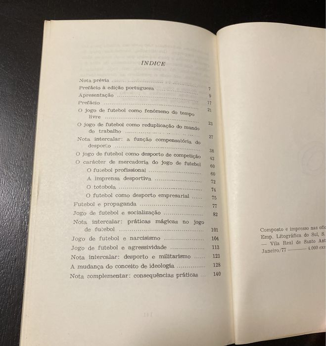 Livro O Futebol Como Ideologia, de Gerhard Vinnai (Anos 70)