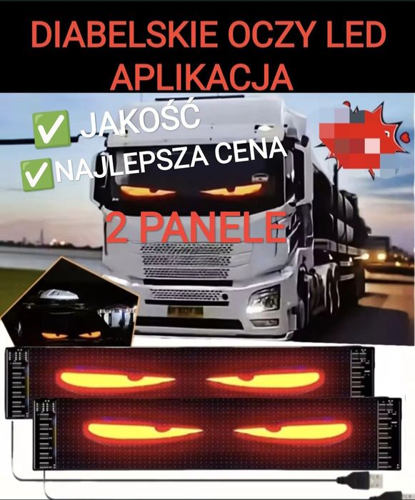 Diabelskie oczy 38x10 Dwie Sztuki do tira busa osobówki traktoru