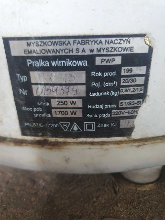 Pralka wirnikowa z grzałką Światowit PWP z PRL