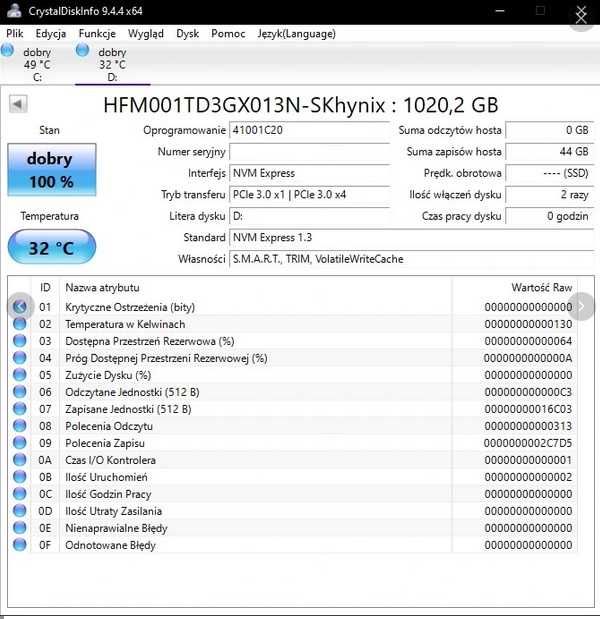 Dysk SSD 2230 NVME SKHynix 1TB PC/SteamDeck - nowy