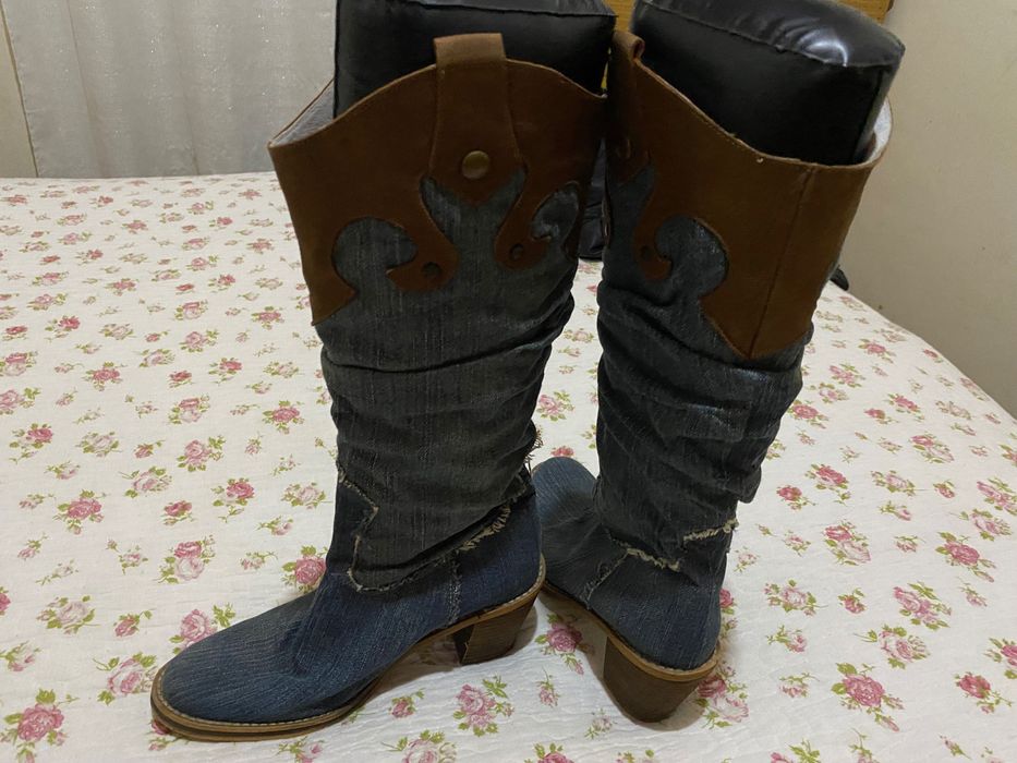 Botas de cano alto de ganga