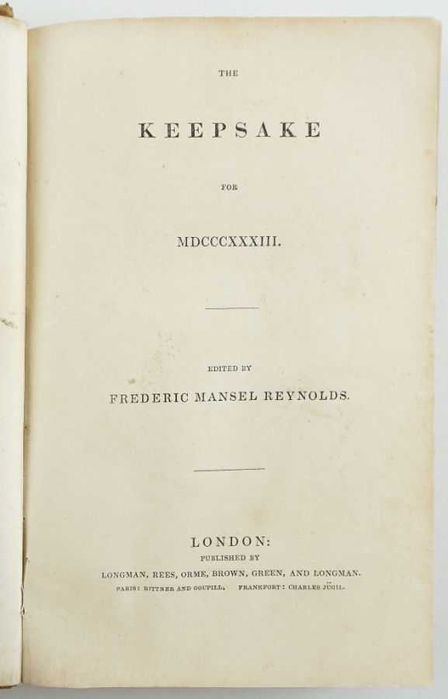The Keepsake for 1833 - Mary Shelly Primeira edicao