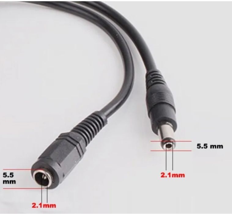 Разветвитель питания кабель DC 2DC 4 8DC 5,5*2,1 удлинитель папа мама