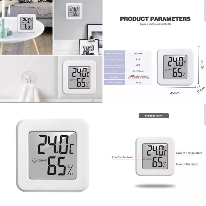 Termómetro digitai com relé. Medidor de temperatura e humidade Casa