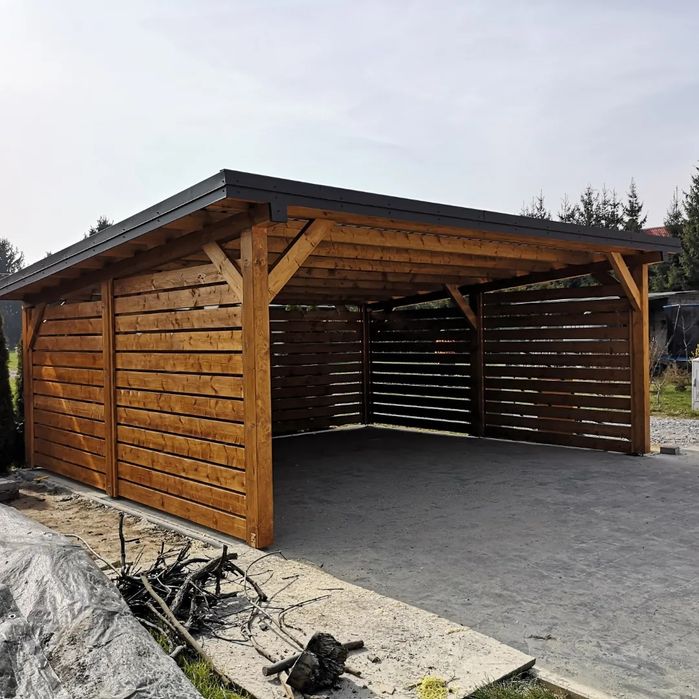 Wiata garażowa drewniana carport altana ogrodowa garaż drewniany
