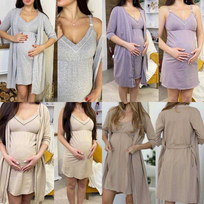 Комплекти з халатом та сорочки широка бретель для вагітних