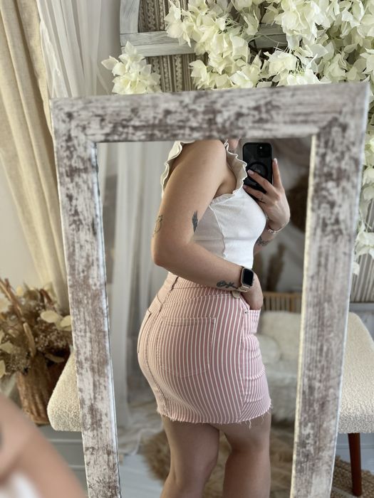 Spodnica ołówkowa w paski jeans