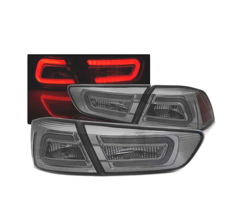FAROLINS TRASEIROS LED MITSUBISHI LANCER 8 SEDAN 08-11 SMOKED FUMADO ESCURECIDO