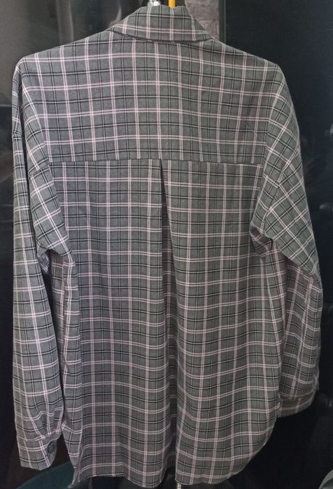 Фланель Сорочка у клітинку розмір С картата сіро рожева аналог moyami