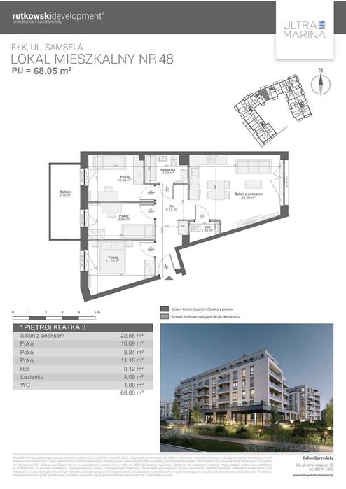 4-pokojowe mieszkanie 68m2 + balkon Bez Prowizji
