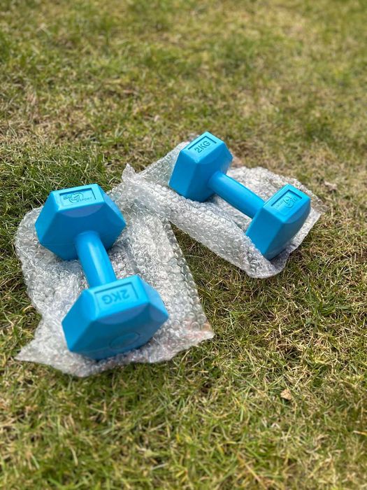 Zestaw Hantli Do Ćwiczeń 2x2kg Hantelki Bitumiczne Fitness Trening