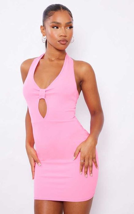 Яскрава рожева сукня PrettyLittleThing (PLT) з вирізом,Розмір S (UK 8)