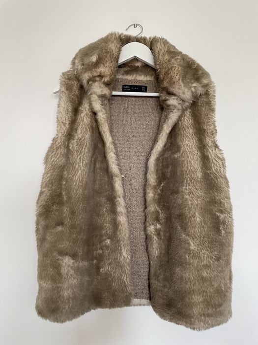 Kamizelka futrzana sztuczne futro Zara 38/M
