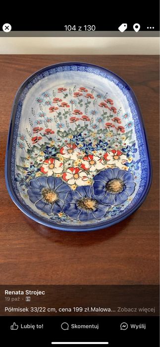 Półmisek duży ceramika bolesławiecka