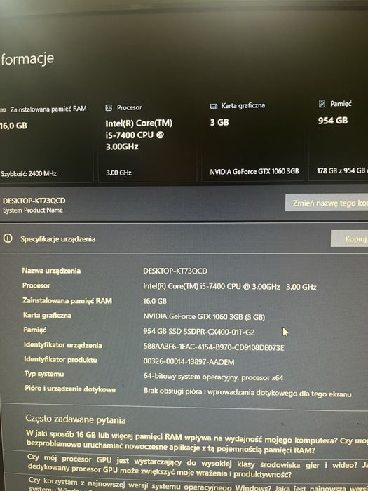 Komputer stacjonarny z monitorem