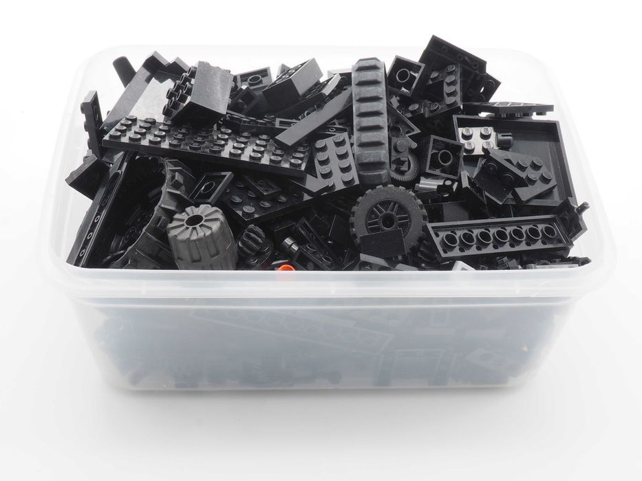 Klocki LEGO czarne – mix z różnych zestawów – 500 g + zapas