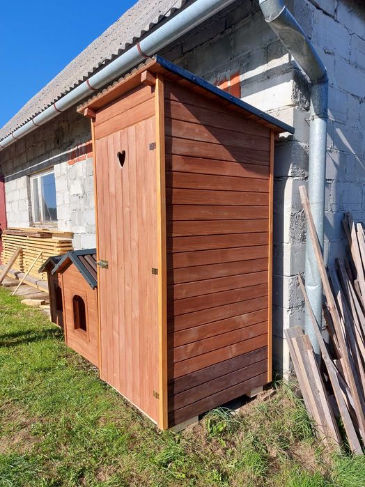 Wychodek, WC, toaleta, kibel drewniany na budowę, na działkę