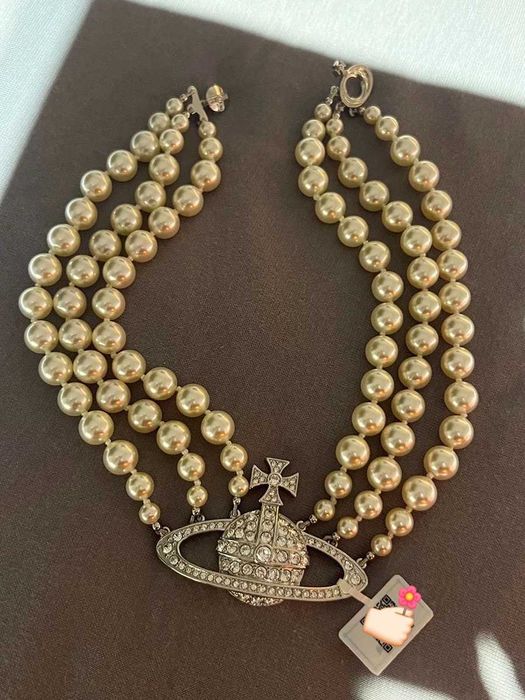 Vivienne Westwood/potrójny naszyjnik z pereł