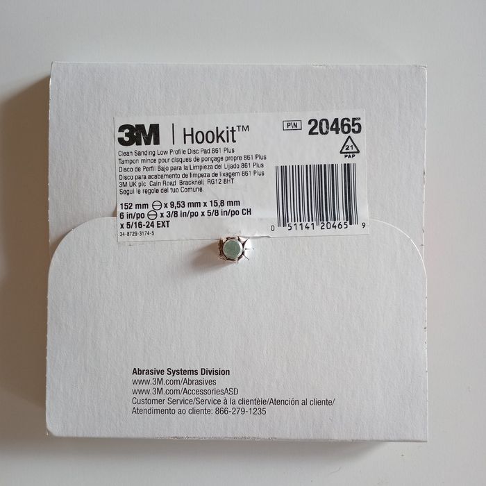 Платформа оправка 3М 20465 для кругів 150мм на липучці,платформа 75мм