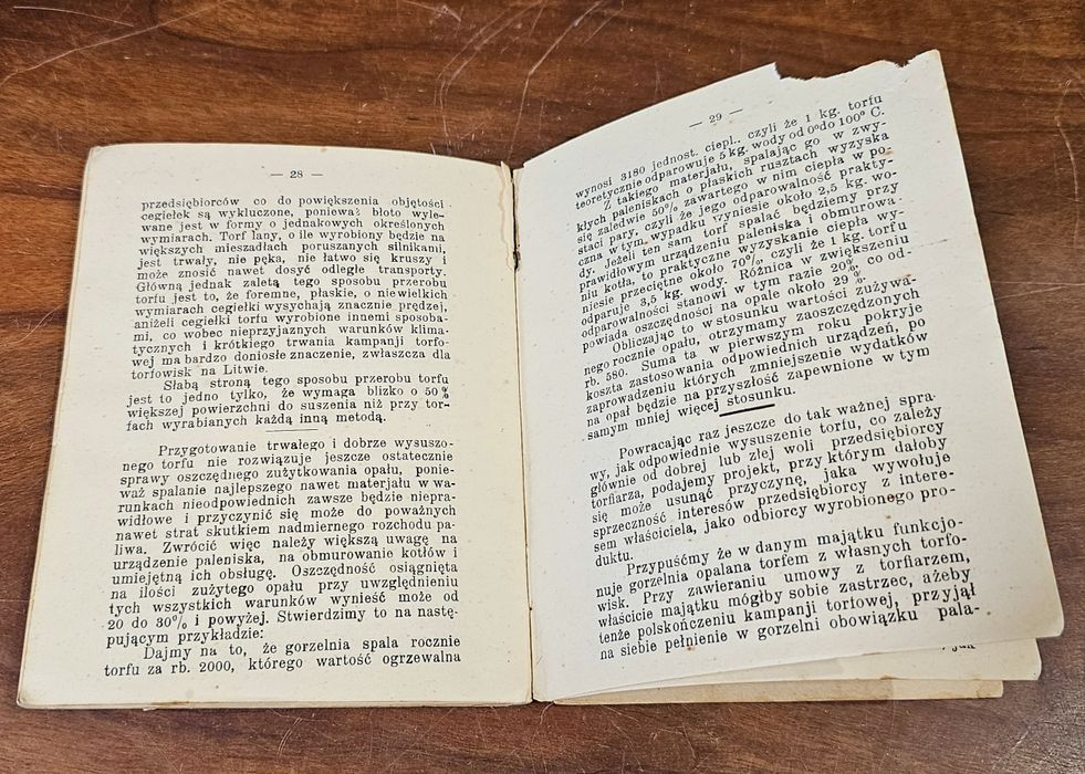 Książka - Jak postępować żeby z torfowisk wyciągnąć korzyści, 1914r.